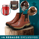 Kit de Bota Masculina Adventure de Cuero Legítimo y Suela Antideslizante +4 REGALOS: Billetera, Sombrero, Cinturón y Vaso Térmico